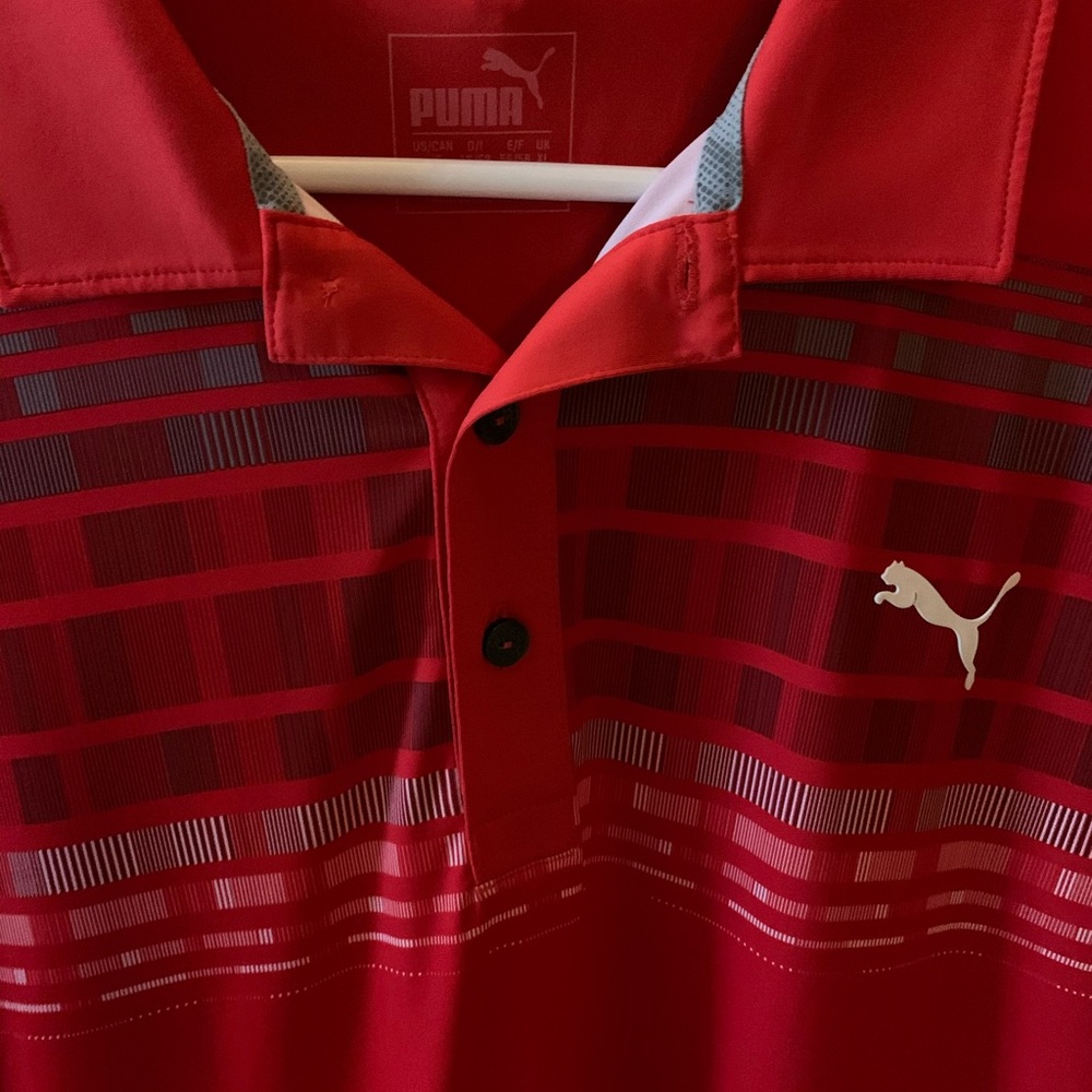Puma men’s golf shirt red size large
